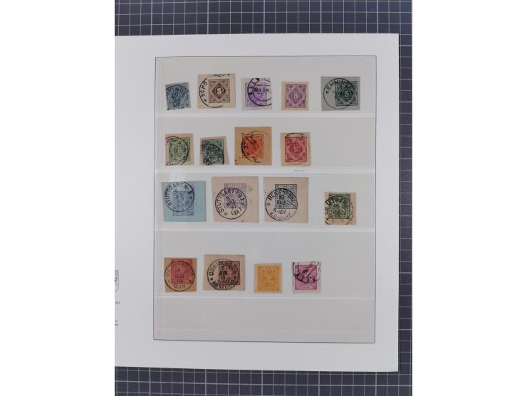 1851/1920, meist gestempelte Sammlung mit vielen 18 Kreuzer Werten, Mi.-Nr. 5, 10a auf Briefstück, 10yb, 15, 34, 42a allseits