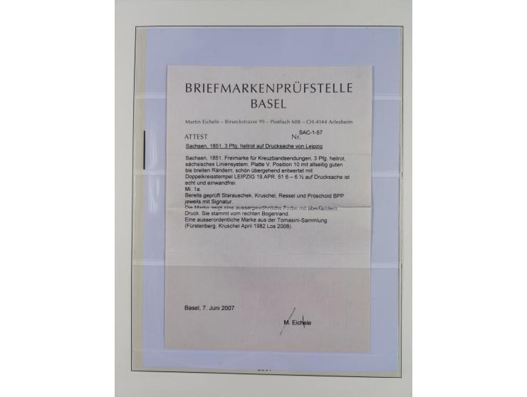 1850/67, hochwertige und sehr reichhaltige Sammlung, dabei Mi.-Nr. 1a linkes Randstück, farbrisch und kontrastreich mit deutl