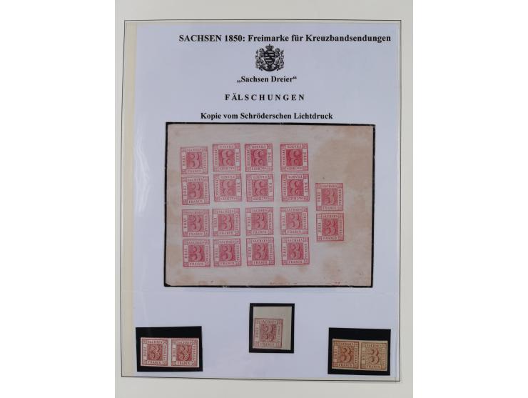 1850/67, hochwertige und sehr reichhaltige Sammlung, dabei Mi.-Nr. 1a linkes Randstück, farbrisch und kontrastreich mit deutl