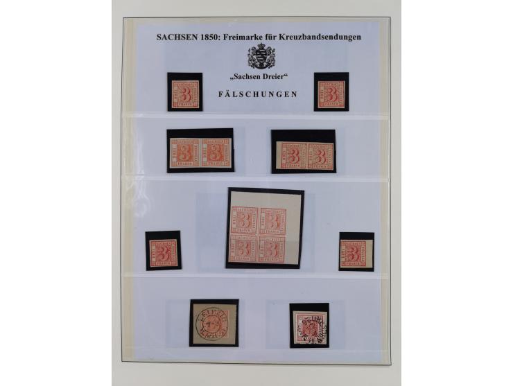 1850/67, hochwertige und sehr reichhaltige Sammlung, dabei Mi.-Nr. 1a linkes Randstück, farbrisch und kontrastreich mit deutl