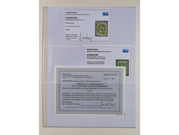 1850/67, hochwertige und sehr reichhaltige Sammlung, dabei Mi.-Nr. 1a linkes Randstück, farbrisch und kontrastreich mit deutl