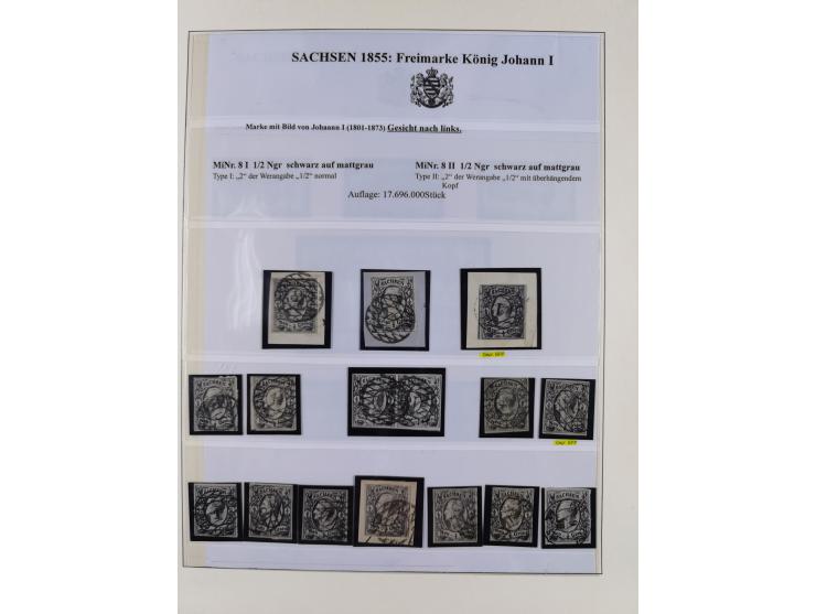 1850/67, hochwertige und sehr reichhaltige Sammlung, dabei Mi.-Nr. 1a linkes Randstück, farbrisch und kontrastreich mit deutl