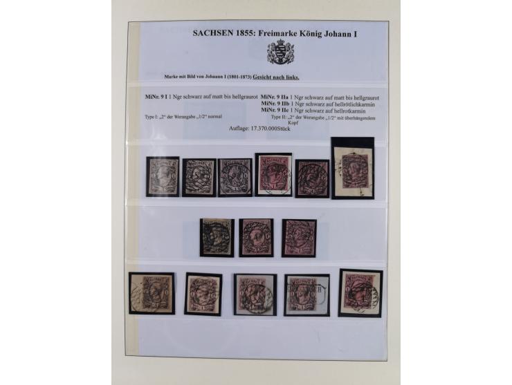 1850/67, hochwertige und sehr reichhaltige Sammlung, dabei Mi.-Nr. 1a linkes Randstück, farbrisch und kontrastreich mit deutl