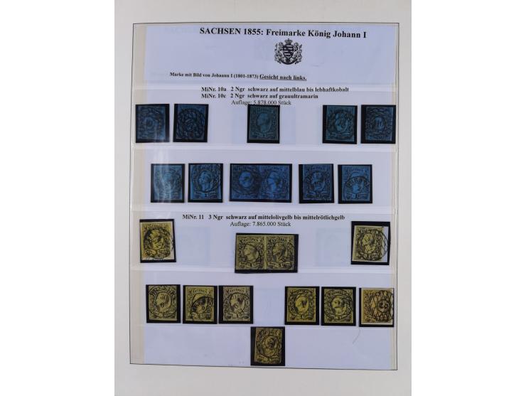 1850/67, hochwertige und sehr reichhaltige Sammlung, dabei Mi.-Nr. 1a linkes Randstück, farbrisch und kontrastreich mit deutl