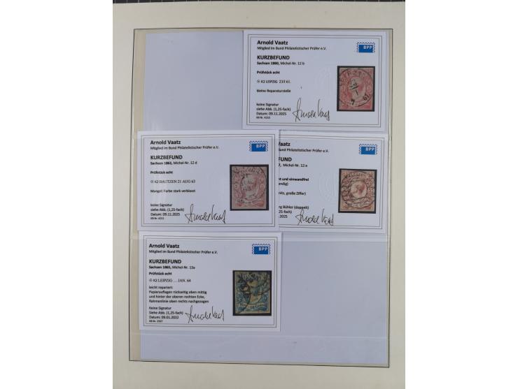 1850/67, hochwertige und sehr reichhaltige Sammlung, dabei Mi.-Nr. 1a linkes Randstück, farbrisch und kontrastreich mit deutl