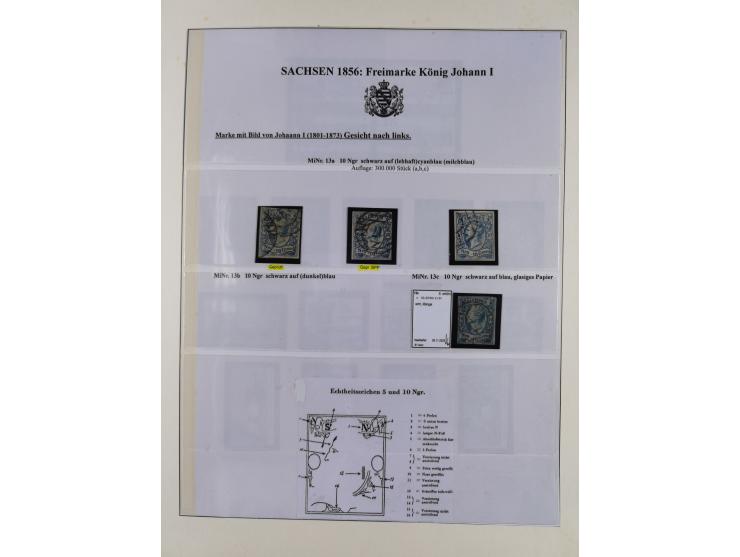 1850/67, hochwertige und sehr reichhaltige Sammlung, dabei Mi.-Nr. 1a linkes Randstück, farbrisch und kontrastreich mit deutl
