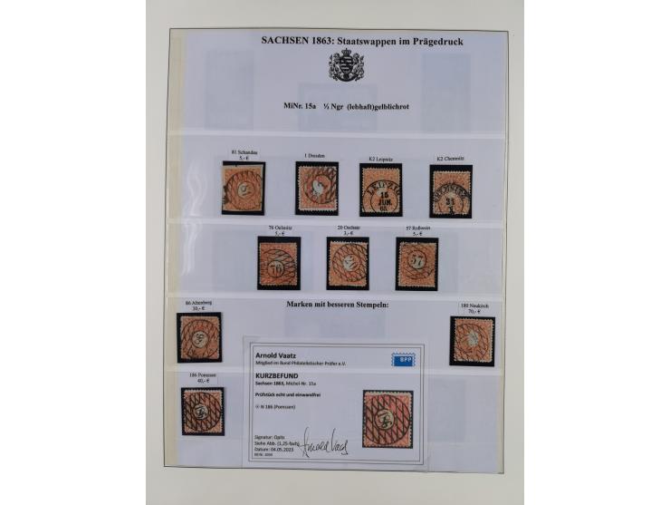 1850/67, hochwertige und sehr reichhaltige Sammlung, dabei Mi.-Nr. 1a linkes Randstück, farbrisch und kontrastreich mit deutl