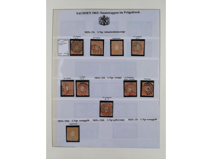 1850/67, hochwertige und sehr reichhaltige Sammlung, dabei Mi.-Nr. 1a linkes Randstück, farbrisch und kontrastreich mit deutl