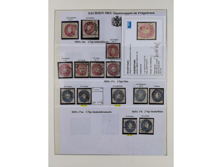 1850/67, hochwertige und sehr reichhaltige Sammlung, dabei Mi.-Nr. 1a linkes Randstück, farbrisch und kontrastreich mit deutl