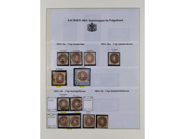 1850/67, hochwertige und sehr reichhaltige Sammlung, dabei Mi.-Nr. 1a linkes Randstück, farbrisch und kontrastreich mit deutl