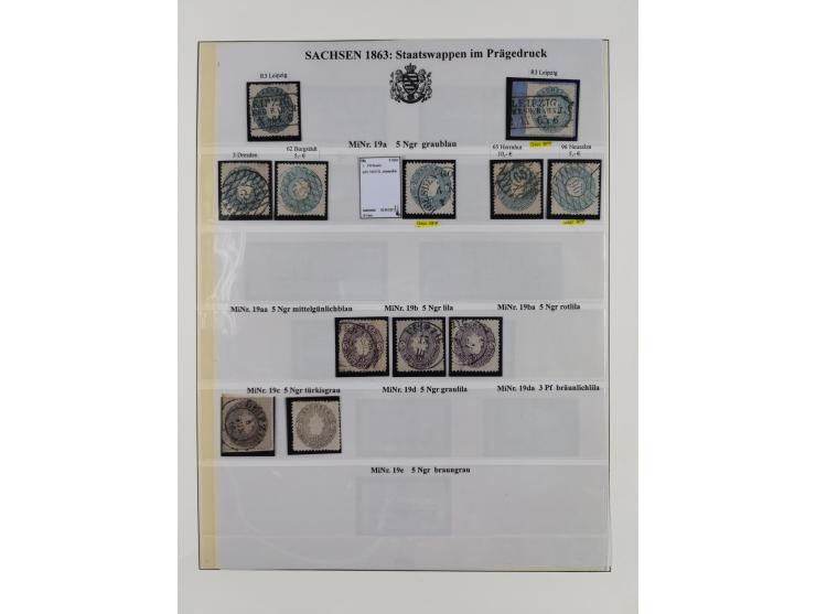 1850/67, hochwertige und sehr reichhaltige Sammlung, dabei Mi.-Nr. 1a linkes Randstück, farbrisch und kontrastreich mit deutl