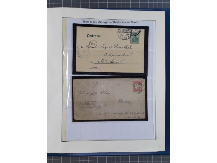 1852/66, gestempelte Sammlung und 48 Briefe und Ganzsachen, dabei viele Ausgaben mehrfach mit Nuancen, auch besseren Stempeln