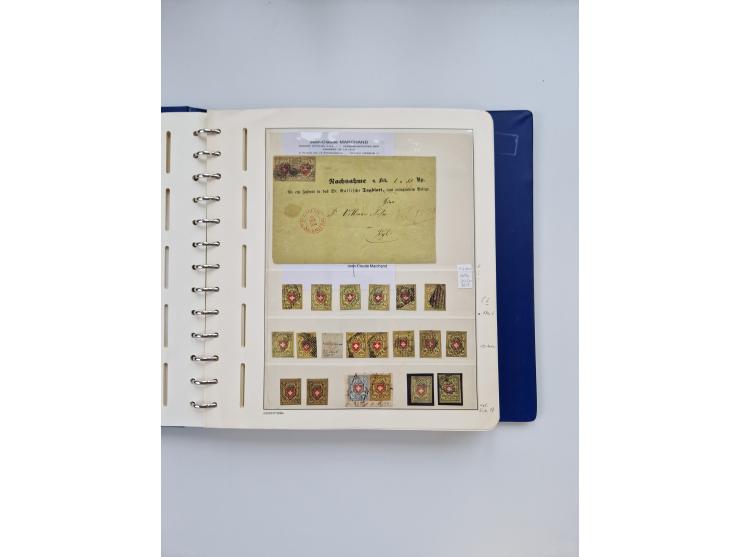 1839/1941, interessante und reichhaltige, meist gestempelte Sammlung, ab Zürich 6 mit senkrechten Unterdrucklinien auf Briefs