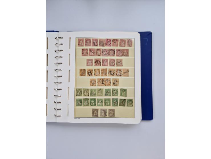 1839/1941, interessante und reichhaltige, meist gestempelte Sammlung, ab Zürich 6 mit senkrechten Unterdrucklinien auf Briefs