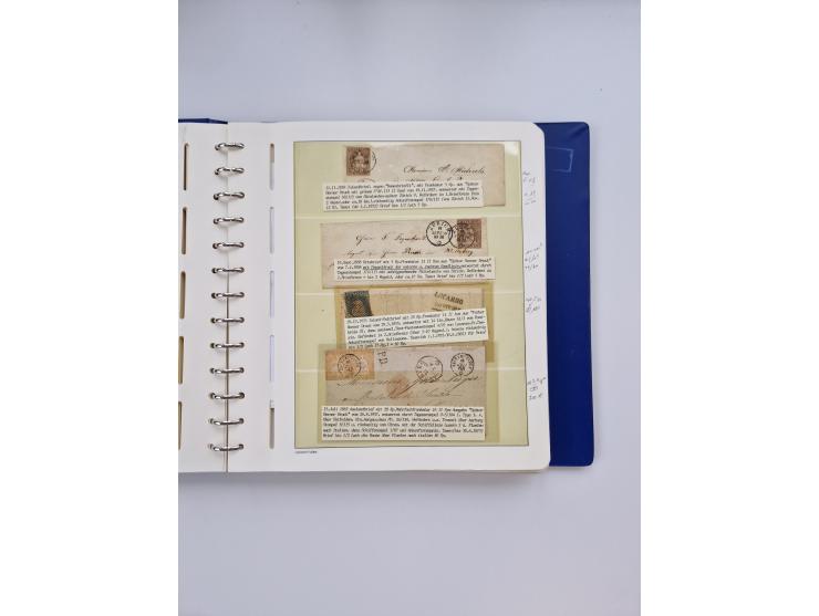 1839/1941, interessante und reichhaltige, meist gestempelte Sammlung, ab Zürich 6 mit senkrechten Unterdrucklinien auf Briefs