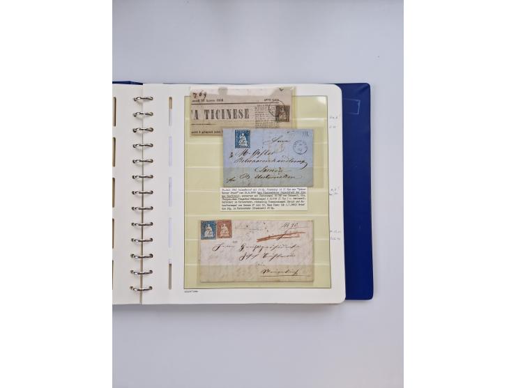 1839/1941, interessante und reichhaltige, meist gestempelte Sammlung, ab Zürich 6 mit senkrechten Unterdrucklinien auf Briefs