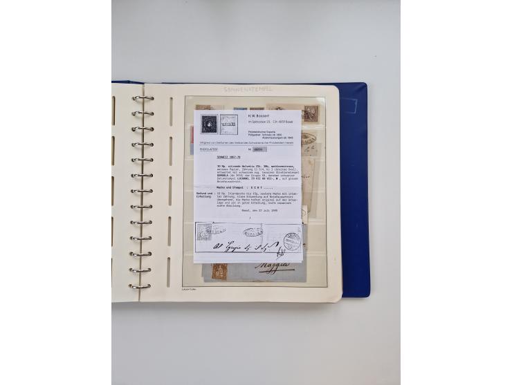1839/1941, interessante und reichhaltige, meist gestempelte Sammlung, ab Zürich 6 mit senkrechten Unterdrucklinien auf Briefs
