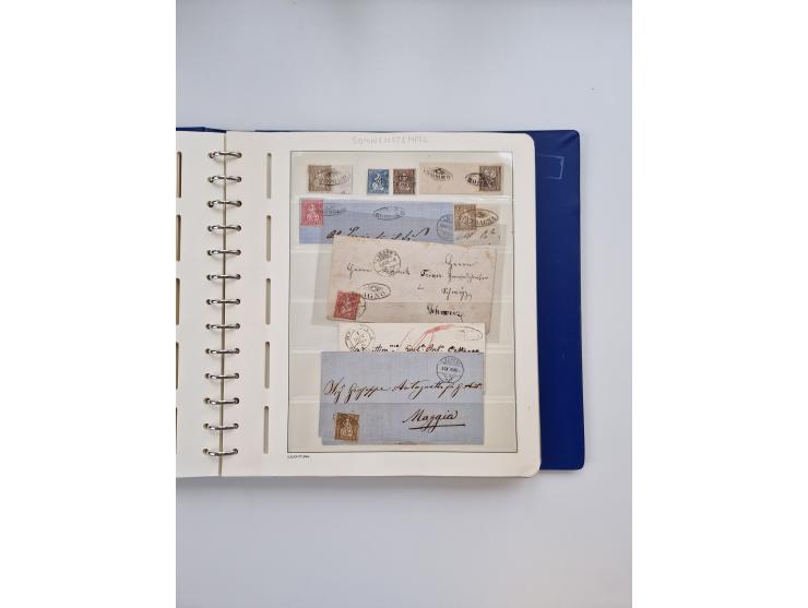 1839/1941, interessante und reichhaltige, meist gestempelte Sammlung, ab Zürich 6 mit senkrechten Unterdrucklinien auf Briefs