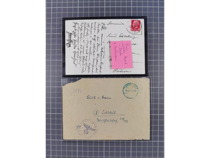 1872/45, 18 Briefe und Karten, überwiegend Kriegszeit WKII. mit einigen ungewöhnlichen und interessanten Stücken, aber auch B