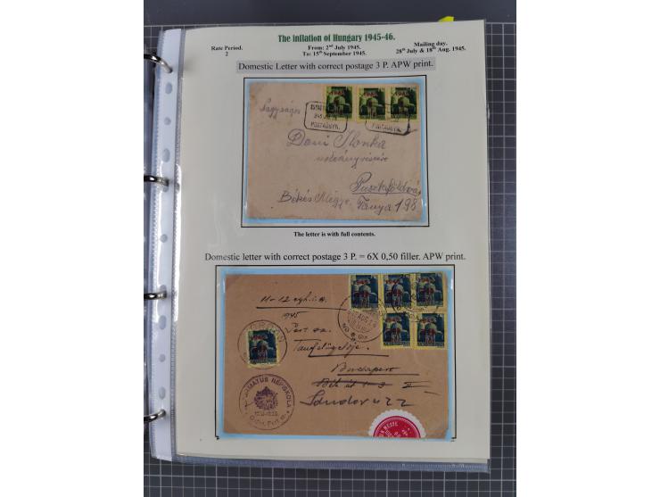 HYPERINFLATION: 1945/46, extensive exhibit collection with over 125 covers and postcards, spanning periods 1 to 21 and 25-26,