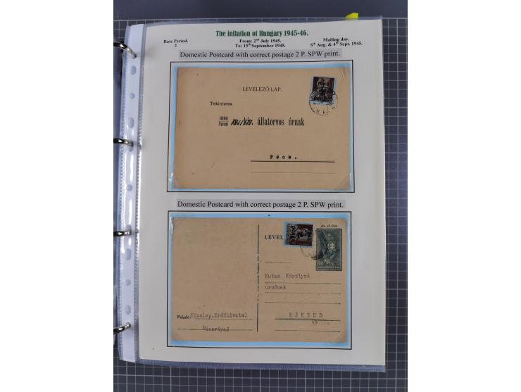 HYPERINFLATION: 1945/46, extensive exhibit collection with over 125 covers and postcards, spanning periods 1 to 21 and 25-26,