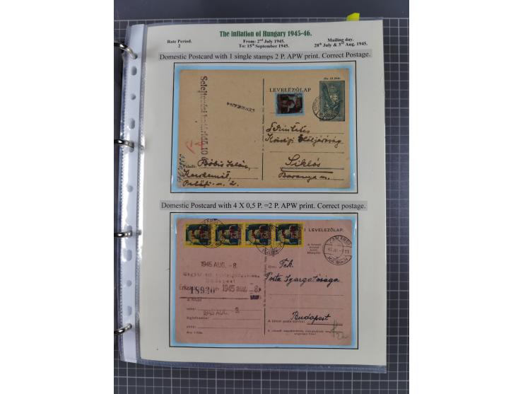 HYPERINFLATION: 1945/46, extensive exhibit collection with over 125 covers and postcards, spanning periods 1 to 21 and 25-26,