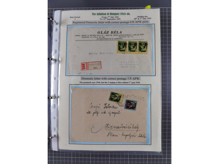 HYPERINFLATION: 1945/46, extensive exhibit collection with over 125 covers and postcards, spanning periods 1 to 21 and 25-26,
