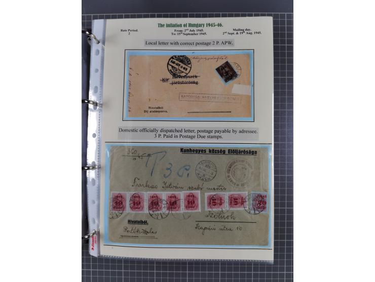 HYPERINFLATION: 1945/46, extensive exhibit collection with over 125 covers and postcards, spanning periods 1 to 21 and 25-26,