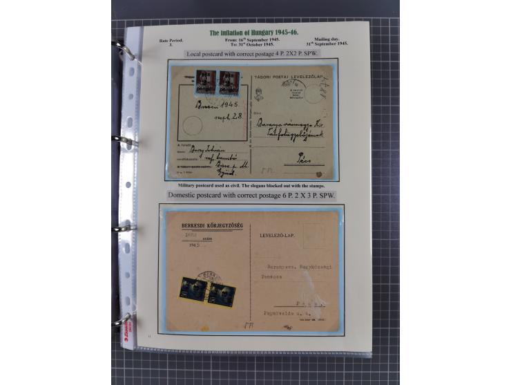 HYPERINFLATION: 1945/46, extensive exhibit collection with over 125 covers and postcards, spanning periods 1 to 21 and 25-26,