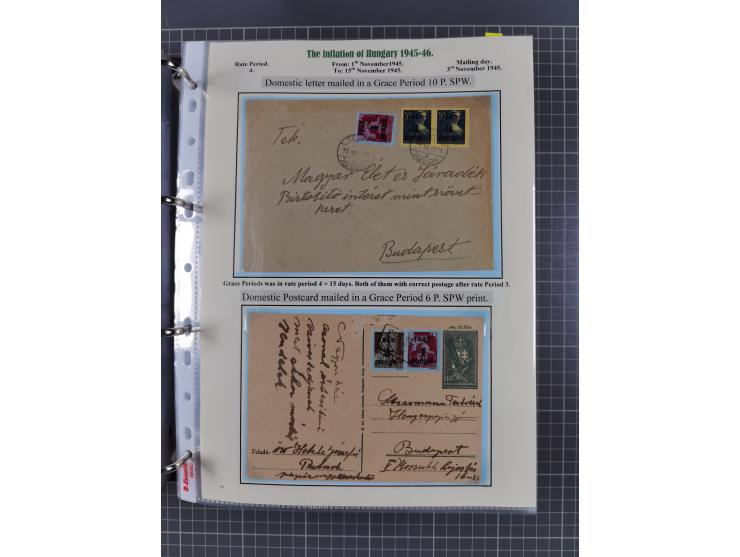 HYPERINFLATION: 1945/46, extensive exhibit collection with over 125 covers and postcards, spanning periods 1 to 21 and 25-26,