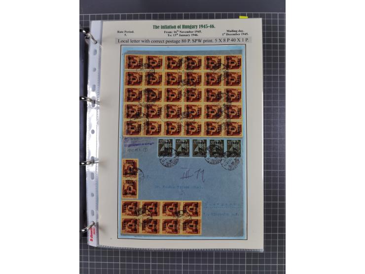 HYPERINFLATION: 1945/46, extensive exhibit collection with over 125 covers and postcards, spanning periods 1 to 21 and 25-26,