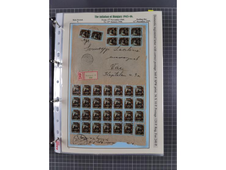 HYPERINFLATION: 1945/46, extensive exhibit collection with over 125 covers and postcards, spanning periods 1 to 21 and 25-26,