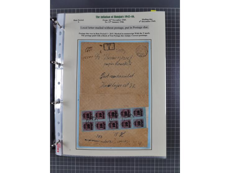 HYPERINFLATION: 1945/46, extensive exhibit collection with over 125 covers and postcards, spanning periods 1 to 21 and 25-26,