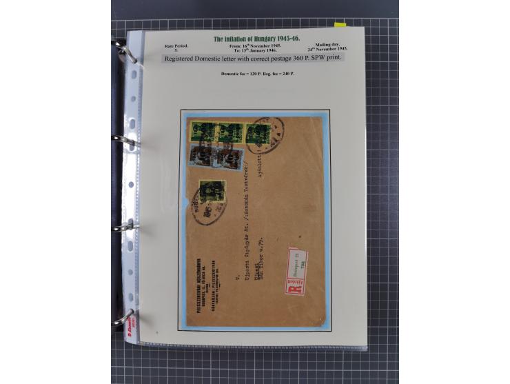 HYPERINFLATION: 1945/46, extensive exhibit collection with over 125 covers and postcards, spanning periods 1 to 21 and 25-26,