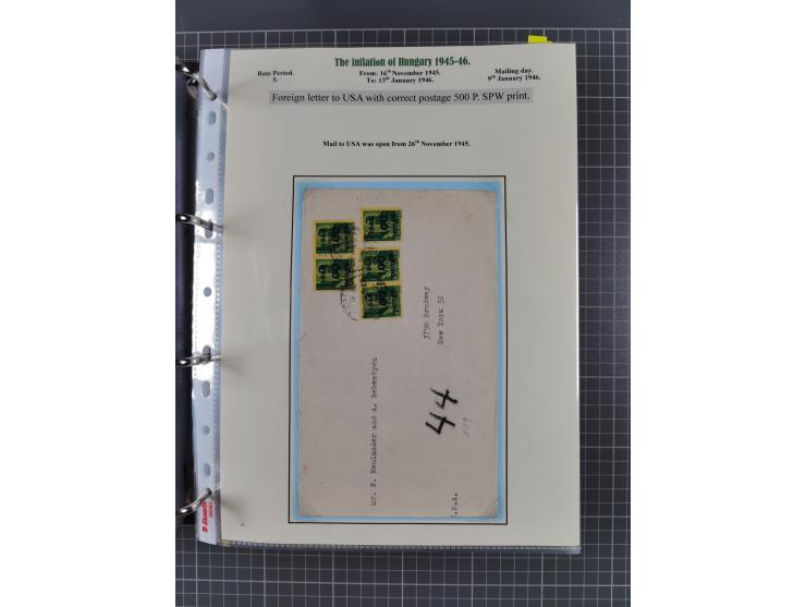 HYPERINFLATION: 1945/46, extensive exhibit collection with over 125 covers and postcards, spanning periods 1 to 21 and 25-26,