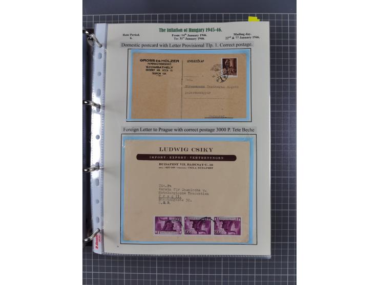 HYPERINFLATION: 1945/46, extensive exhibit collection with over 125 covers and postcards, spanning periods 1 to 21 and 25-26,