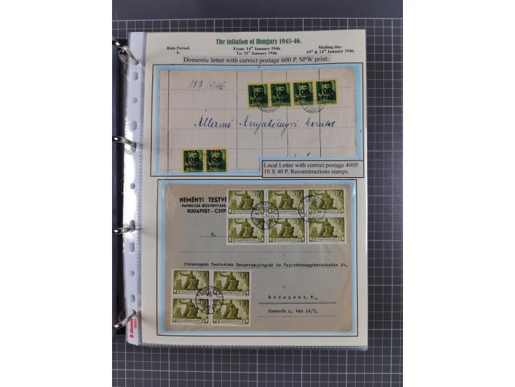 HYPERINFLATION: 1945/46, extensive exhibit collection with over 125 covers and postcards, spanning periods 1 to 21 and 25-26,