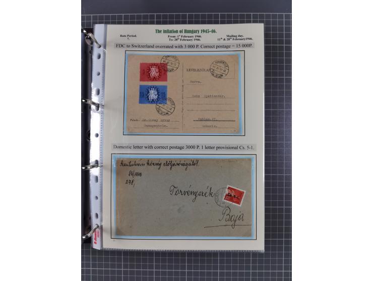 HYPERINFLATION: 1945/46, extensive exhibit collection with over 125 covers and postcards, spanning periods 1 to 21 and 25-26,