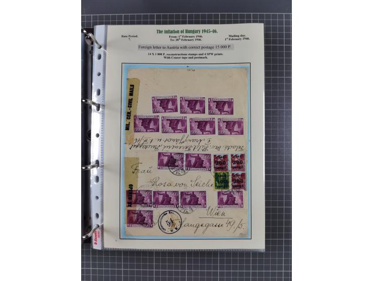 HYPERINFLATION: 1945/46, extensive exhibit collection with over 125 covers and postcards, spanning periods 1 to 21 and 25-26,