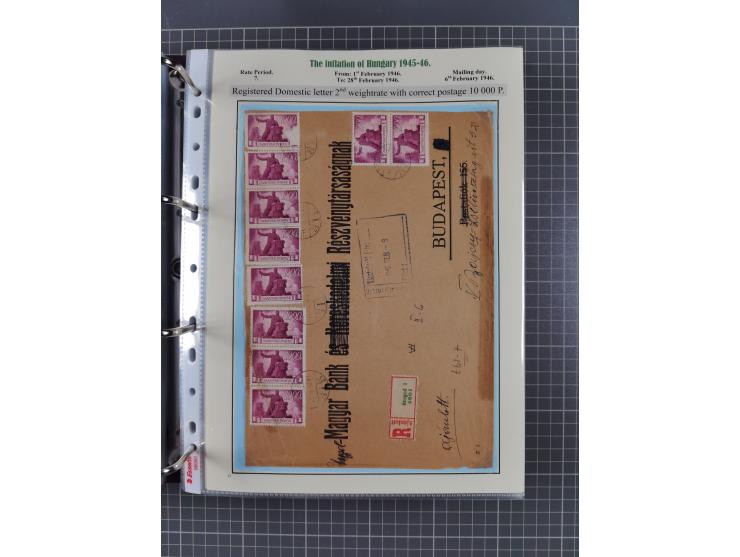 HYPERINFLATION: 1945/46, extensive exhibit collection with over 125 covers and postcards, spanning periods 1 to 21 and 25-26,