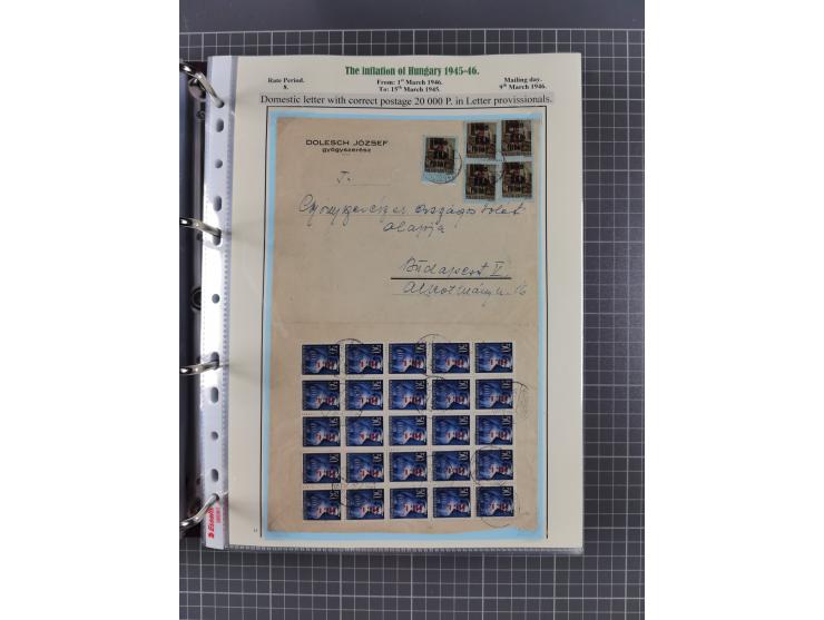 HYPERINFLATION: 1945/46, extensive exhibit collection with over 125 covers and postcards, spanning periods 1 to 21 and 25-26,