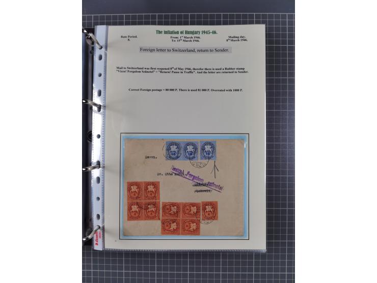 HYPERINFLATION: 1945/46, extensive exhibit collection with over 125 covers and postcards, spanning periods 1 to 21 and 25-26,