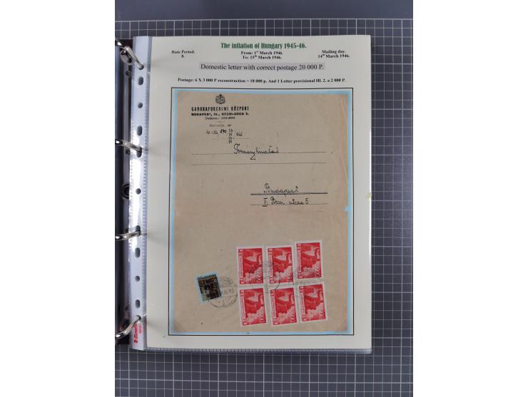 HYPERINFLATION: 1945/46, extensive exhibit collection with over 125 covers and postcards, spanning periods 1 to 21 and 25-26,