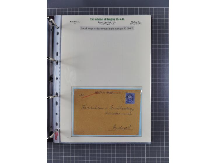 HYPERINFLATION: 1945/46, extensive exhibit collection with over 125 covers and postcards, spanning periods 1 to 21 and 25-26,