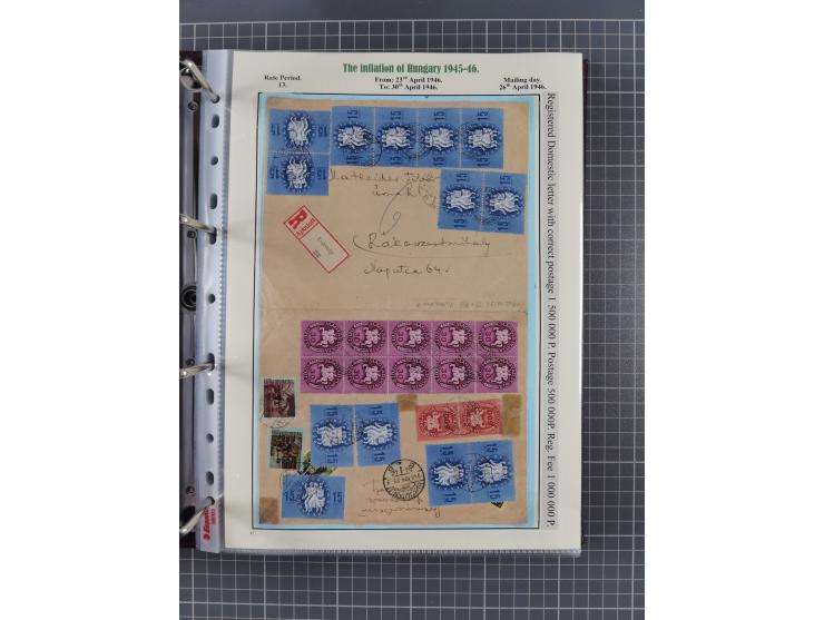 HYPERINFLATION: 1945/46, extensive exhibit collection with over 125 covers and postcards, spanning periods 1 to 21 and 25-26,