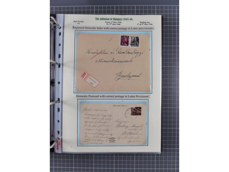 HYPERINFLATION: 1945/46, extensive exhibit collection with over 125 covers and postcards, spanning periods 1 to 21 and 25-26,