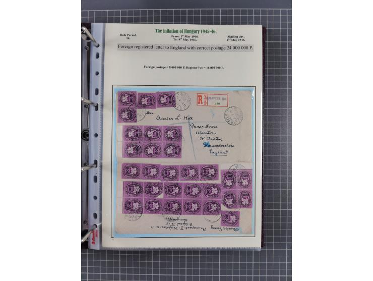HYPERINFLATION: 1945/46, extensive exhibit collection with over 125 covers and postcards, spanning periods 1 to 21 and 25-26,