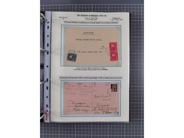 HYPERINFLATION: 1945/46, extensive exhibit collection with over 125 covers and postcards, spanning periods 1 to 21 and 25-26,