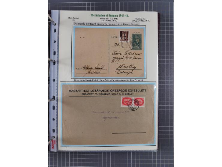 HYPERINFLATION: 1945/46, extensive exhibit collection with over 125 covers and postcards, spanning periods 1 to 21 and 25-26,