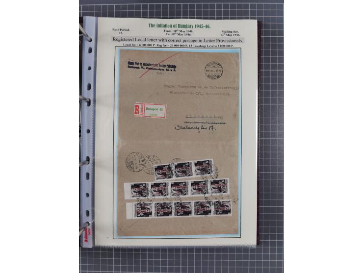 HYPERINFLATION: 1945/46, extensive exhibit collection with over 125 covers and postcards, spanning periods 1 to 21 and 25-26,